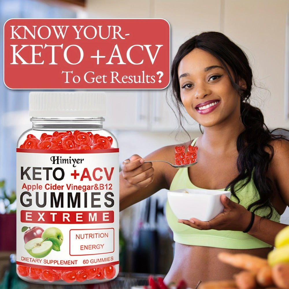 [Keto + ACV Gummies] (1/3pcs) - [KETO + ACV GUMMIES] Apple Cider Vinegar Contains B12 And B6 - A Nutrient-rich Vitamin Supplement, Suitable for Men And Women. Maintain Concentration, Gentle Intestines, Shiny Skin, Antioxidant. [ Worth Buying Back