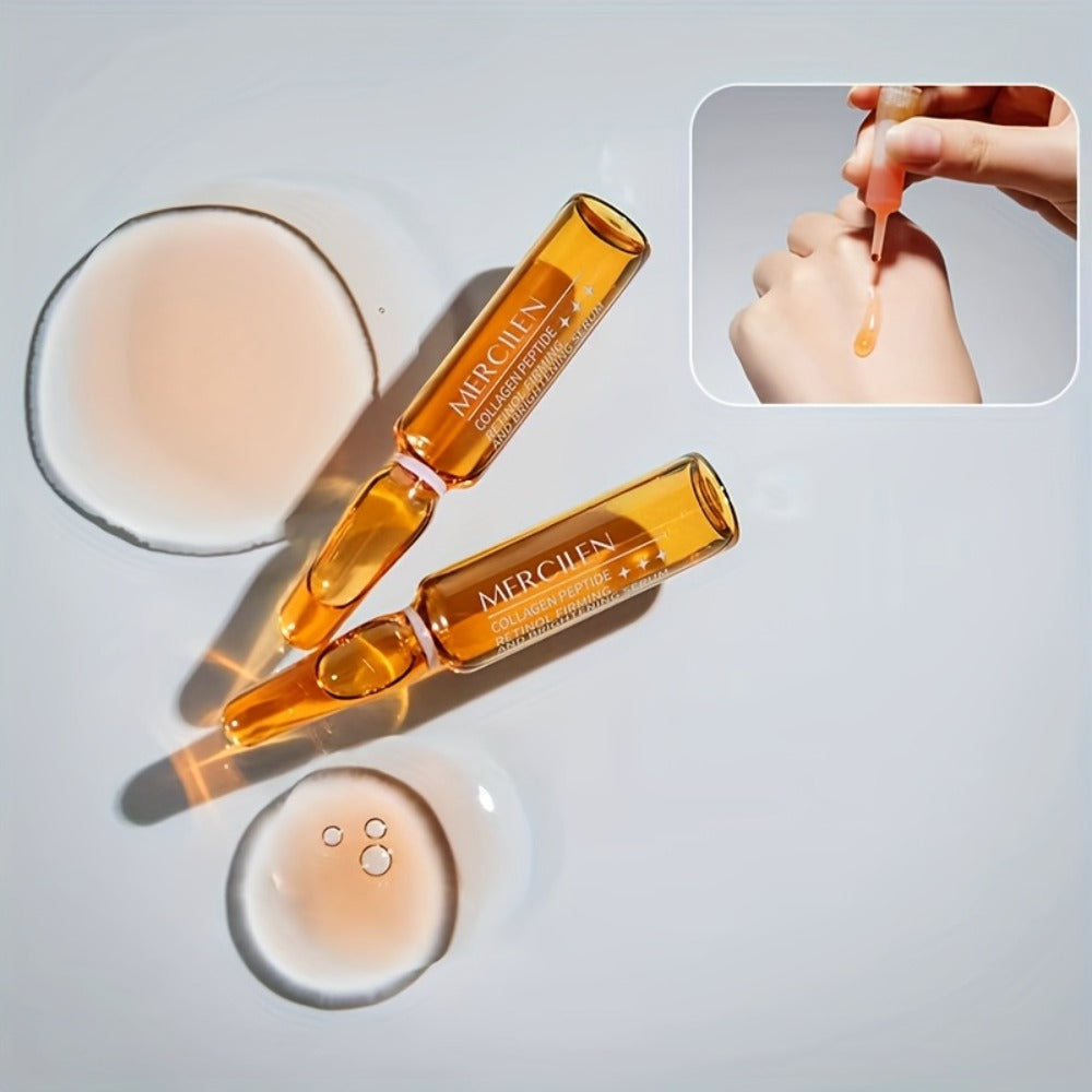1 MERCILEN Collagen Peptide Retinol Firming & Brightening Serum - Wrinkle, Collagen Boosting, Sensitive Light Beige (No Fragrance), Retinol-Infused Moisturizing Face Serum for &, Dropper Applicator