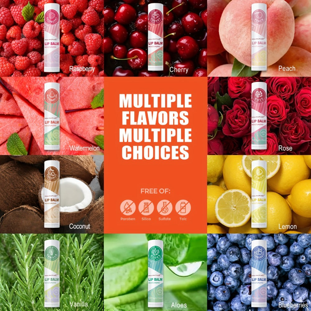 [Moisturizing Lip Balm Set] 50pcs/Box Moisturizing & Hydrating Lip Balm Set | Day and Night Use, Fruit Flavored Lip Care for Autumn-Winter Cracked Lips, Perfect Holiday Gift Choice, Unique Gift Pack