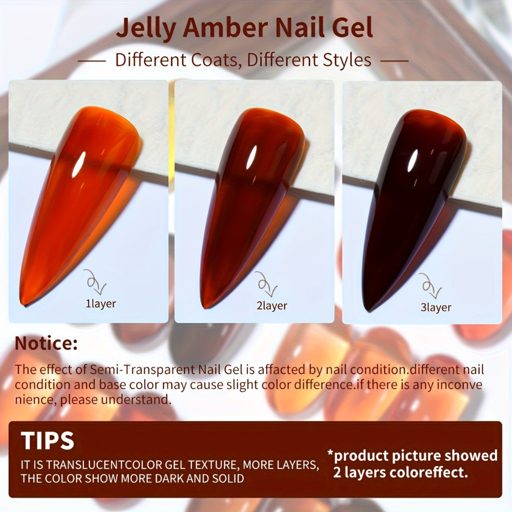 Amber Nail Trend 2025 Holographic Nail Art 6pcs/Set 0.51oz Magnetic Nail Gel Soak LED Gel Salon Women's Nail Art Tools Fashion Nail Gel