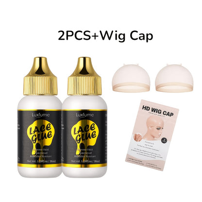Lace Glue for Wigs Bold Hold Invisible Bonding - Fast Drying Waterproof Extreme Hold Wig Adhesive for Lace Front Wigs Daily Styling 2pcs