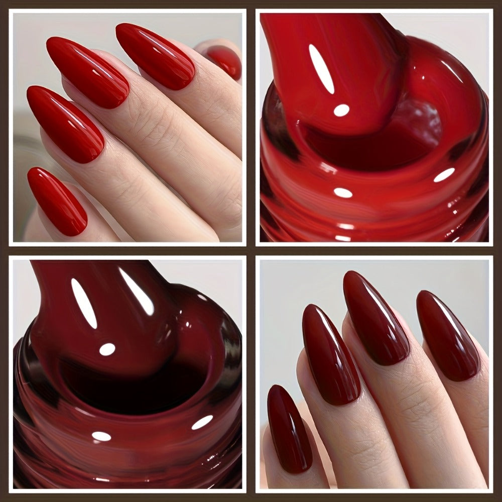 Luxurious Red Series 6-Color Set for Spring 2025, Featuring Sparkling And Long-Lasting Nail Gel for Salon-Quality Nail Art, Perfect for Women