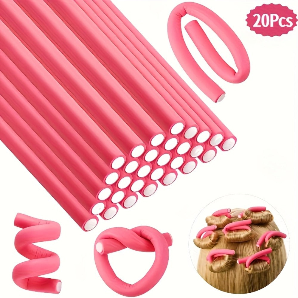 50pcs Flexible Heatless Curling Iron Set, Bendable Twist Foam Curling Irons, for DIY Soft Waves And Spiral Curls On Short And Long Hair, Random Color