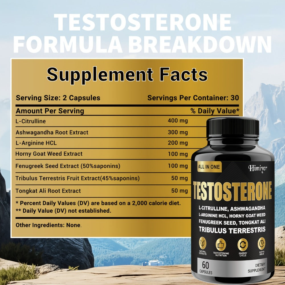 5 Packs Testosterome Dietary Supplements Capsules For Men With Tongkat Ali, Horny Goat Weed, L-Citrulline L-Arginine, Ashwagandha, Men'S Health And .