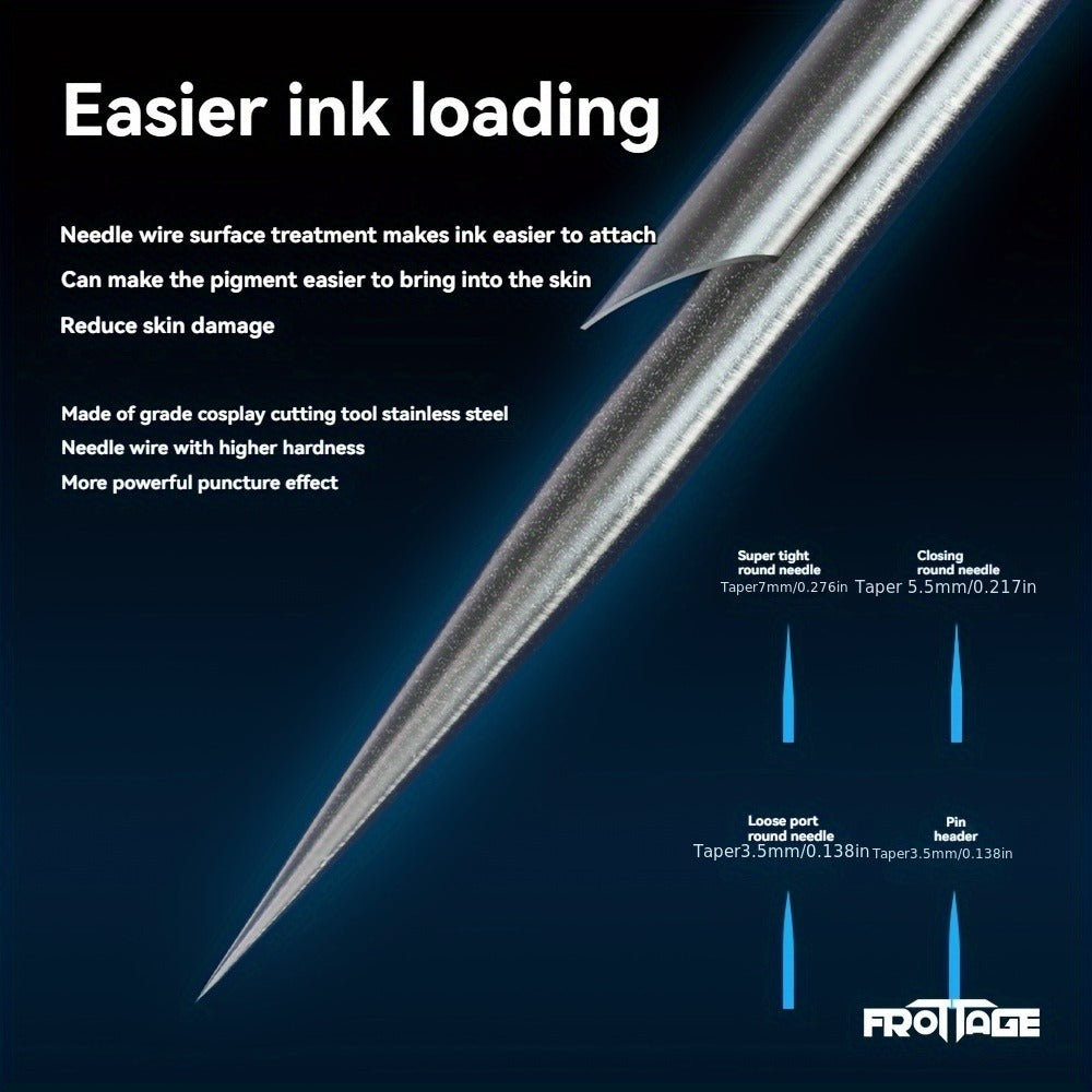 Tattoo Cartridge Needles Integrated Set High Transparency Tips Stable Assembly Round Liner Shader Curved Magnum M1 for Artists & Beginners 26 Sizes RL RS CM