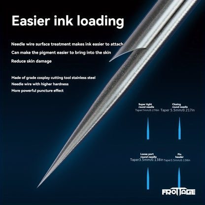 Tattoo Cartridge Needles Integrated Set High Transparency Tips Stable Assembly Round Liner Shader Curved Magnum M1 for Artists & Beginners 26 Sizes RL RS CM