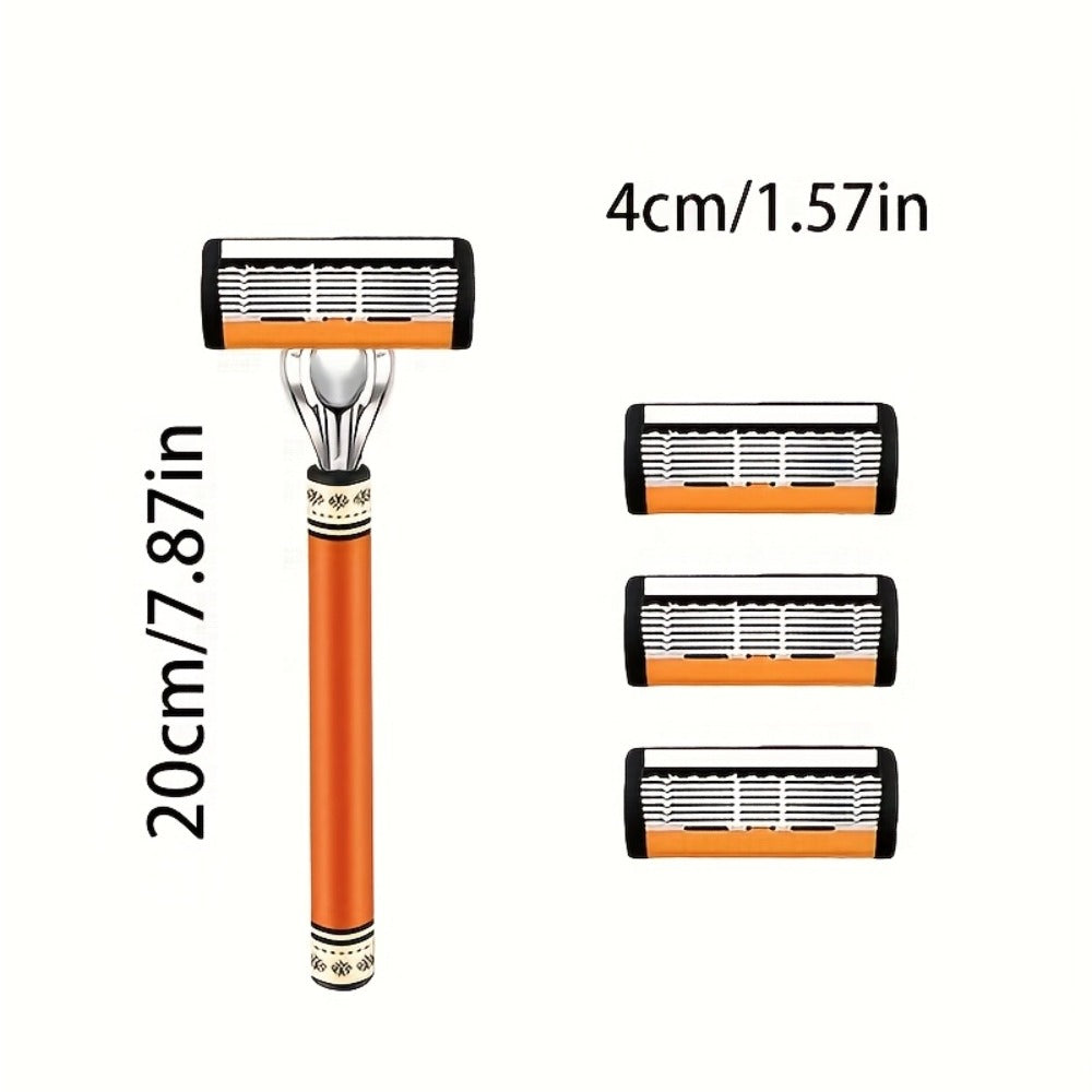 The Classic Men's Manual Razor Is Equipped with Two Comfortable Handles, Sharp And Durable Stainless Steel Blades, And A Progressively Optimized Shaving Experience. It Is An Indispensable Shaving Accessory for Men