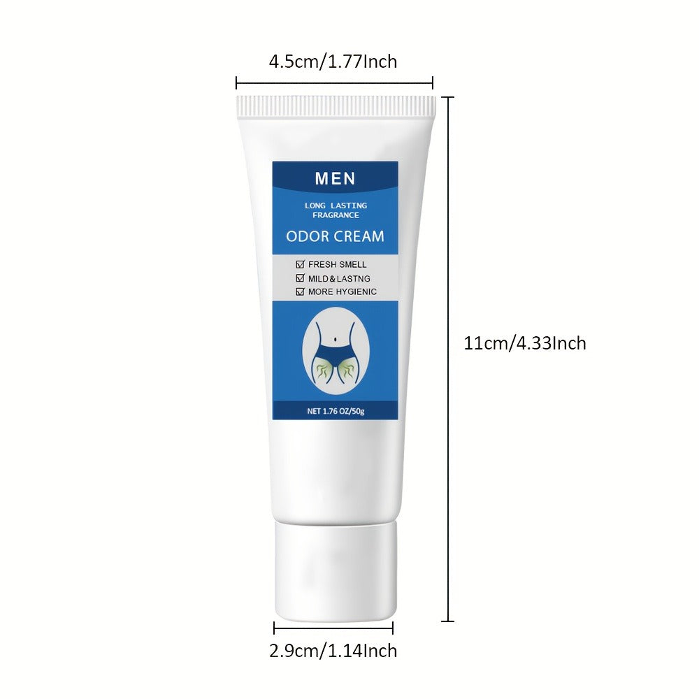 Men Odor Cream, Intimate Deodorant for Men, Gentle & Long-Lasting, Controls Odor, Safe for Delicate Areas, Odor-Fighting, Men Odor Cream, 1. 76oz/50g Gift, Perfect Christmas Gift