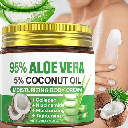 Aloe Collagen Firming Moisturizing Face Cream 2-Pack - Hyaluronic Acid & Coconut Oil Deep Hydrating Skin Care for Dry Skin, Anti-Aging Tightening Cream for All Skin Types, Women's Daily Moisturizer
