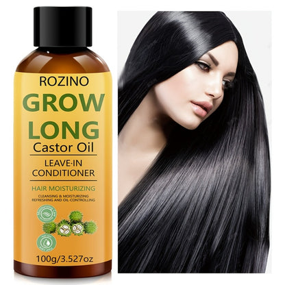 Castor Oil Hair Conditioner 100ml - Deep Repair Thickening Scalp Treatment for Dry Damaged Thinning Hair - Strengthens Roots Removes Dandruff Controls Oil & Prevents Hair Loss for All Hair Types