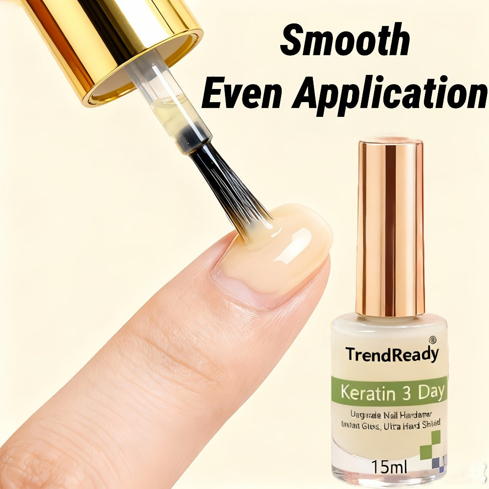 Nail Hardener for Weak Nails 2PCS Clear Nail Protein Hardener Base Coat with Vitamin E Hyaluronic Acid Quick Dry Ridge Filler Concealer Polish for Nails Toenails Nail Strengthener Treatment 0.51oz Each