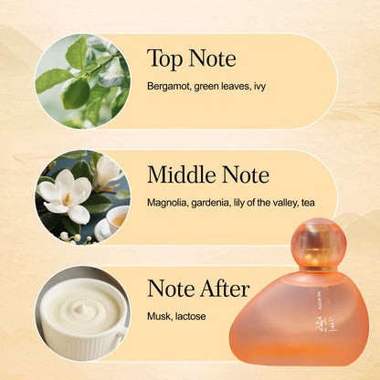 Eau de Toilette for Women White Tea Jasmine Peach Scent - Long Lasting Fruity Floral Perfume Spray BPA-Free Multi Color 5-15% Essential Oil