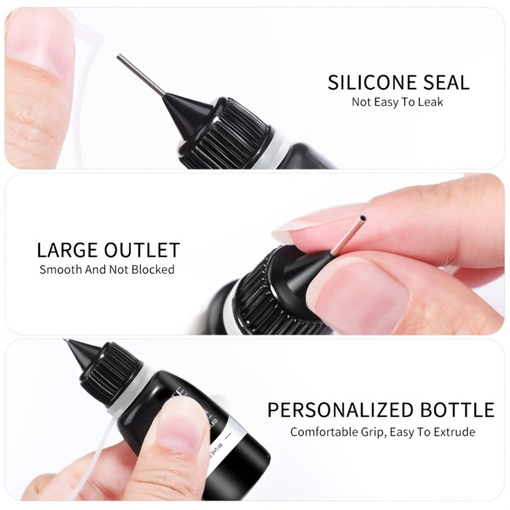 LILYCUTE 0.34oz 2pcs Nail Rhinestone Adhesive Glue Clear Nail Art Sticky Gel for Stick The Drill Jewelry 3D Decorations Nail Glue Gel