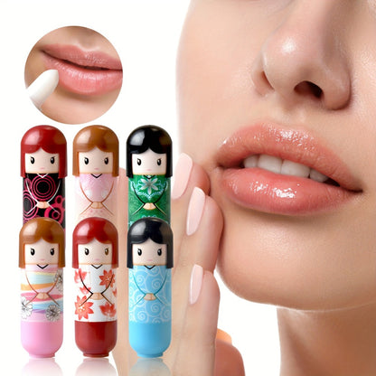 Lip Balm Set 24 Pieces - Cute Doll Design Moisturizing Lip Balm, Long-Lasting Hydration for Dry Lips, Fun Gift for Girls, Kids & Lip Care Lovers