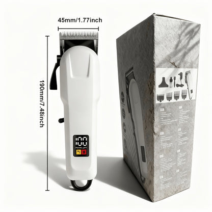 Professional Hair Clipper Kit for Home & Salon — Stainless Steel Blade, Digital Display, USB Rechargeable Hair Cutting Set, Upgraded Scissors Included, Gift for Father’s Day, Birthday & Holidays