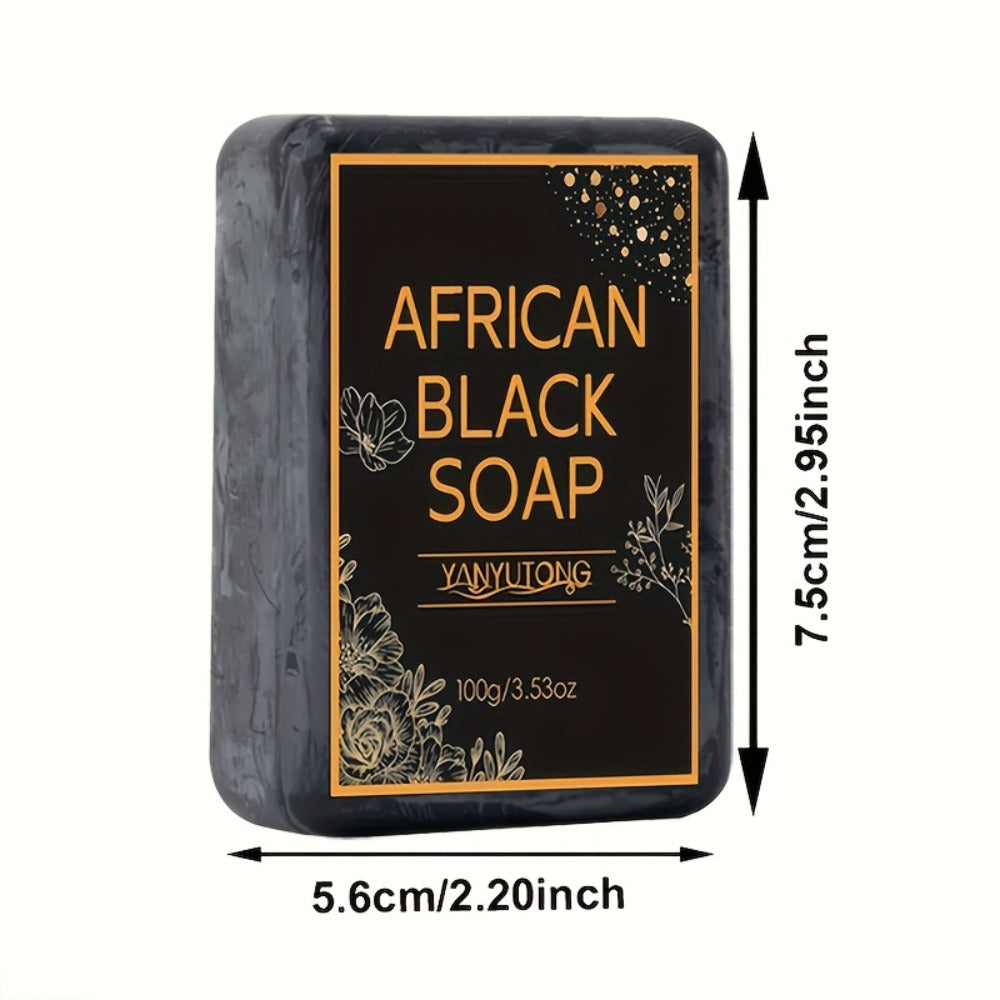 3pcs Of 100g African Black Soap with Shea Butter - Moisturizing, Deep Cleansing, Radiant, Alcohol Free, Infused with Coconut Oil, Suitable for All Skin Types, Suitable for Face And Body