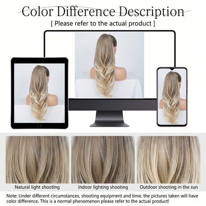 Drawstring Ponytail Extension for Women Synthetic Clip In Wrap Around Pony Tail Long Wavy Layered 26 Inch Blonde Brown Ash Brown Highlighted Multi Color No Glue No Heat