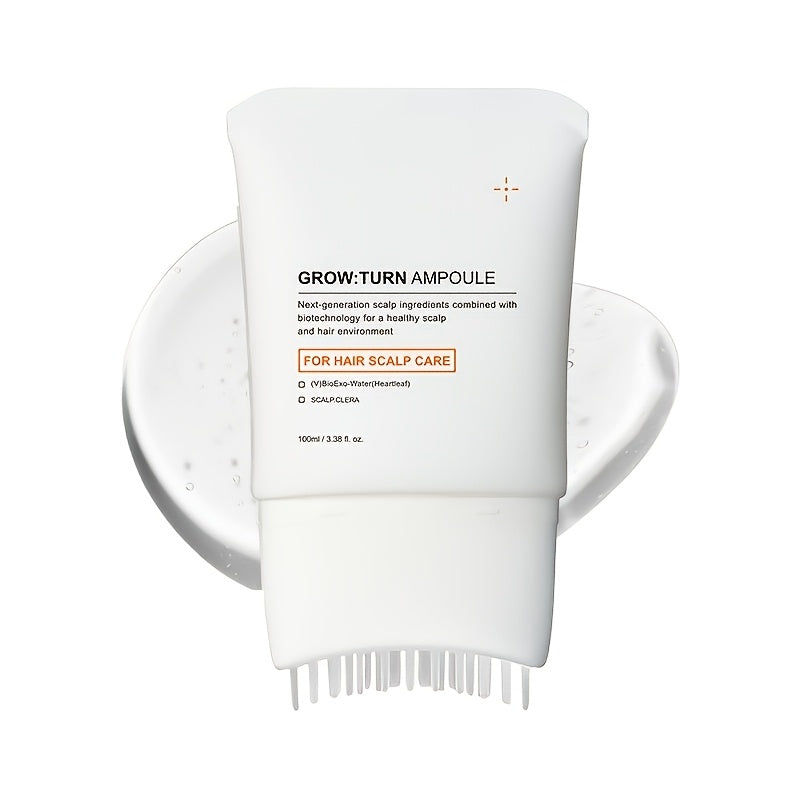 Hair Care Essence Liquid, Containing Heart Leaf Exocrine Complex, Built-in Accurate Scalp Massage Brush, No Spice Formula, Specially Designed for Dry, Itchy and Sensitive Scalp, Makes Fine Hair More Plump, Light and Fast Absorption, Dry and Wet Dual
