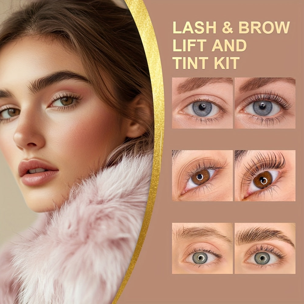[Lash & Brow Kit] Lakerain Lash And Brow Lift And Tint Kit, Brow Lamination Kit, Eyelash Perm, Salon Or Home Use, Long-Lasting, Easy To Use, Tint Dye Kit, Eyelash And Brow Fuller-Looking