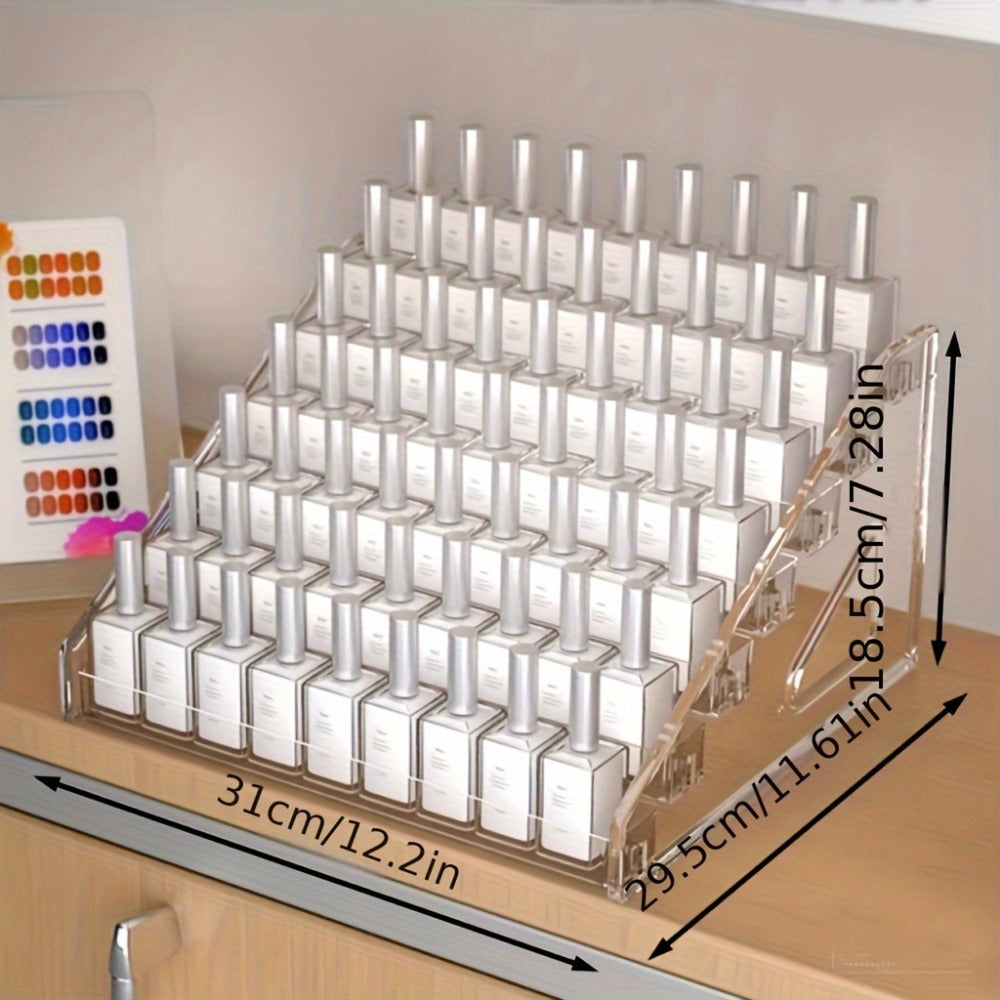 [Nail Polish Display Stand] 4th/7th Floor 1pc Acrylic Formaldehyde-Free Nail Polish Display Stand Organizer for Studio, Gel Polish Holder, Makeup Display Shelf, No Electricity or Battery Needed