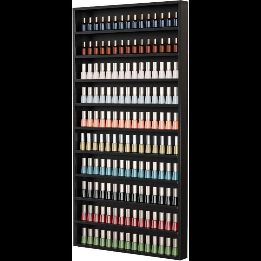 6 Layers/ 10 Layers Nail Polish Rack, Wall Mount Nail Polish Organizer W/ Acrylic Baffle, Salon Display Rack for Home Spa And Nail Studio, Pink/ White/ Black