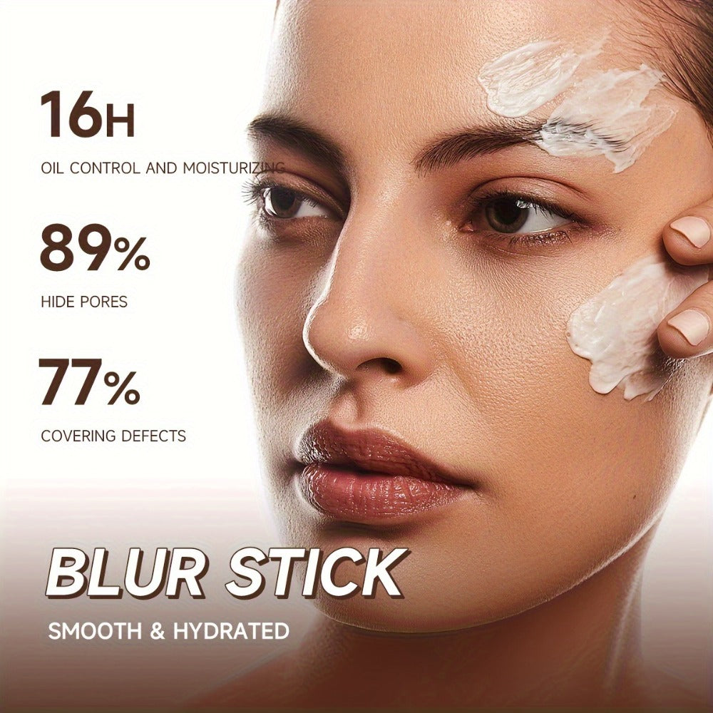 Matte Foundation Stick for Pore Coverage - Long-Lasting Oil Control Base Makeup with Natural Concealer & Moisturizing Formula - Korean Cosmetic Full Coverage Face Stick for Women - 2pcs Set
