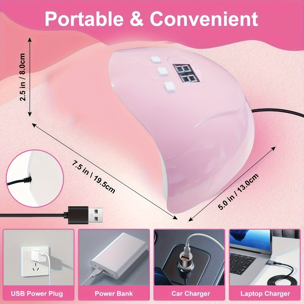 MOROVAN Acrylic Nail Kit with Drill And U V Light Full Nail Kit Set Professional Nail Starter Kit for Beginners Acrylic with Everything