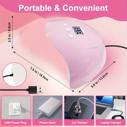 Acrylic Nail Kit with Drill and UV Light Full Set for Beginners Professional Nail Starter Kit Everything Included Nail Extension Tools
