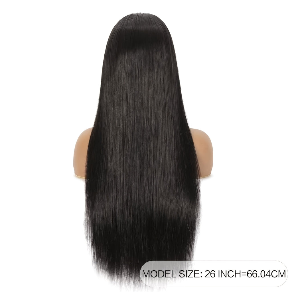 Long Straight Hair Wigs Black Heat Resistant Fiber Hair Full Machine Wig With Bangs Cosplay Party Wig For Fashion Women Cosplay Wig For Halloween Family Wig Party Hair Wigs