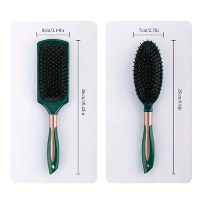 Hair Comb Set 5 Piece — Cushion Brush, Curling Comb, Detangling Comb, Anti-Static Comb & Scalp Massage Comb for Women, Smooth Hair Care Styling Kit