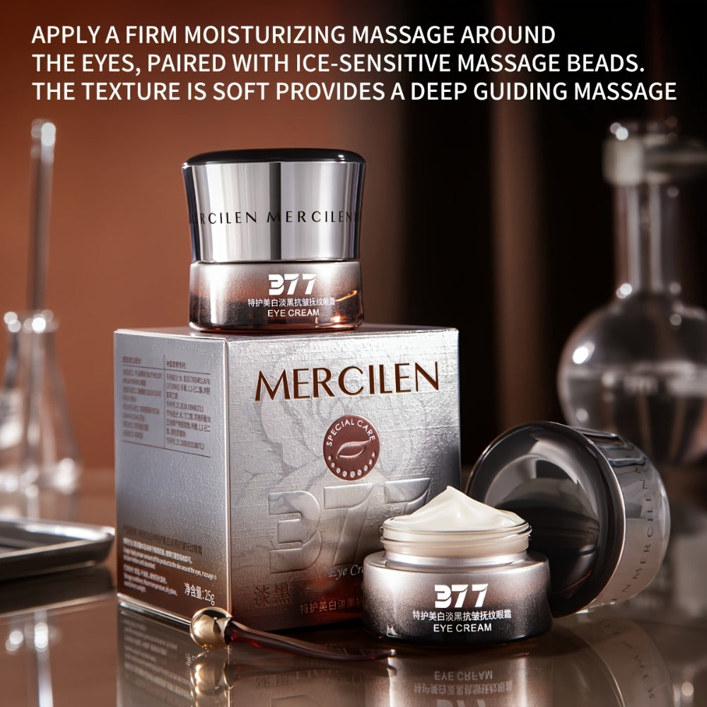 Eye Cream for Dark Circles & Puffiness — MERCILEN Brightening Formula with Niacinamide, Collagen & Plant Squalane, Hydrating & Firming, 25g, for Men & Women