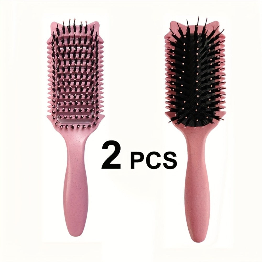 1/2pcs Green Curly Hair Brush Curly Waves Reduce Hair Pull Fun Cat Head Design Perfectly Designed Curly Hair