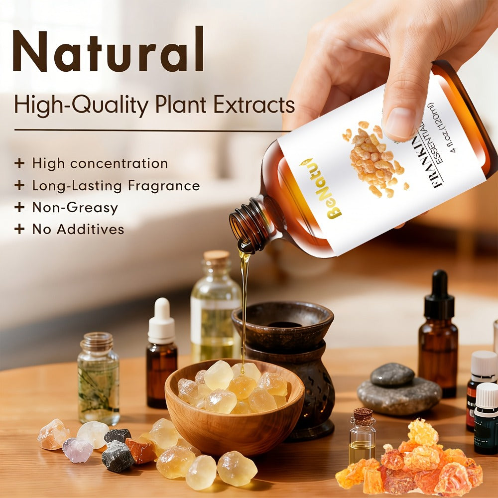2/1pc*120ml Frankincense Essential Oil, Frankincense/ Lemon/ Eucalyptus/ Lemongrass/ Rosemary Essential Oil, Suitable For Massage, Bathing, Facial, Body, Nail, Hair, Eyelash, Mother'S Day Gift, For Women/ Wife/ Mother/ Girlfriend/ Friends