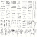 30pcs of Waterproof Temporary Tattoos Featuring Realistic Floral And Letter Designs Suitable for Everyone