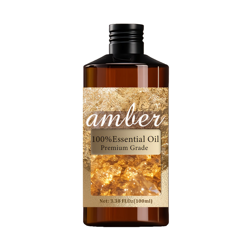 Amber Essential Oil - Highly Refined, 100% Pure Essential Oil - Hydrating, Long-Lasting Fragrance, Ideal for Skin, Hair, Nail, Bathing, Unisex - Massage Oil