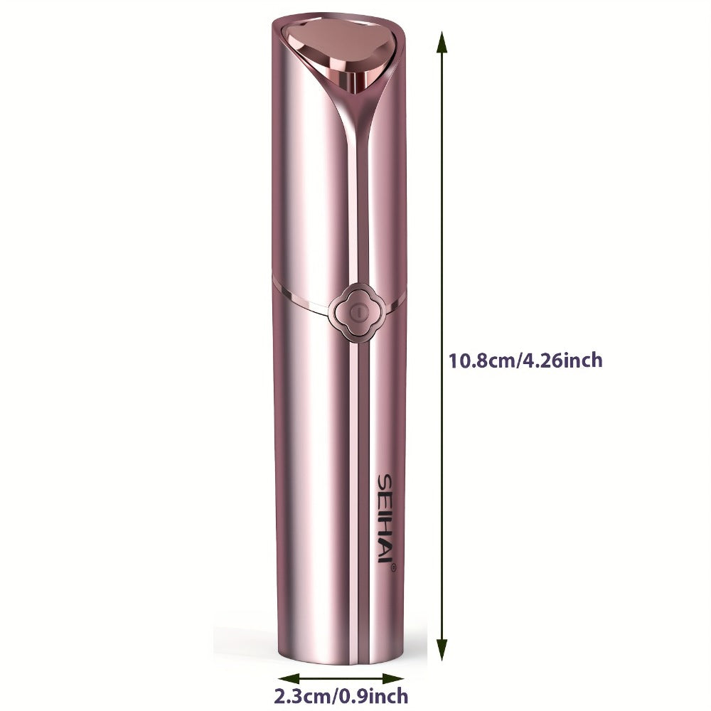 Women's Electric Facial Shaver - USB Rechargeable Hair Remover, Multi-Purpose Epilator for Bikini, Face, Legs, Arms, Underarms - Portable Hair Trimmer, Female Body Shaver, Suitable for Travel, Includes Velvet Storage Pouch + 2 Replacement Heads