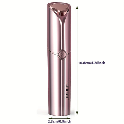 Electric Facial Shaver for Women USB Rechargeable Epilator Hair Remover for Face Bikini Legs Arms Underarms Portable Body Trimmer with Velvet Pouch 2 Replacement Heads Travel-Ready