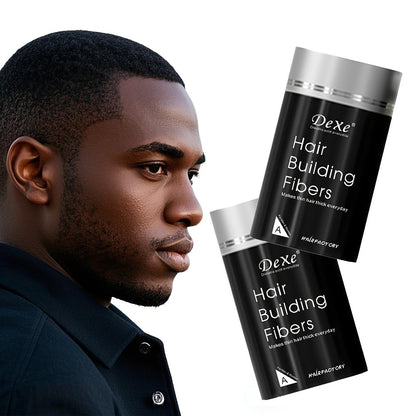 Hair Fiber Powder 2pcs DeXe 22g, Instant Hair Thickening Fibers, 1-Second Adhesion, Natural Fine Finish, Unisex for Men & Women, Travel & Business Ready — Black, Dark Brown