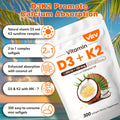 Vitamin D3 + K2 (MK-7) Supplement -1, 000 IU D3 & 100 Mcg K2 -with Coconut Oil -300 Softgels -Immune & Bone Support -for Active Lifestyles & Daily Wellness | Vitamins And Supplements | Local Warehouse, Free Shipping On Orders Over $30
