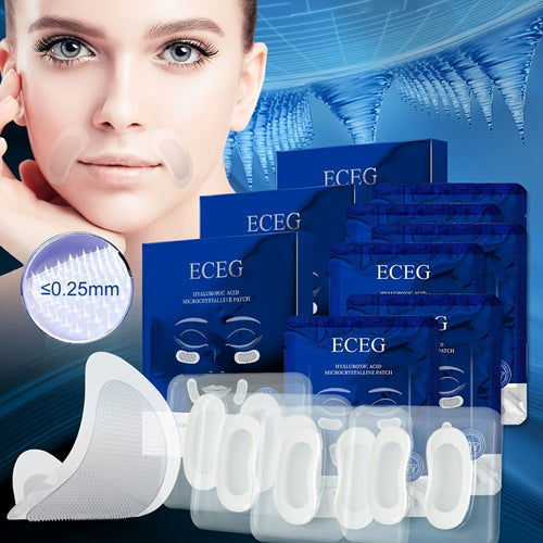 Microneedle Dissolving Eye Patches Hyaluronic Acid Under Eye Nasolabial Fold Anti-Wrinkle Overnight Hydrating Skin Care Treatment 6 Pairs 3 Boxes
