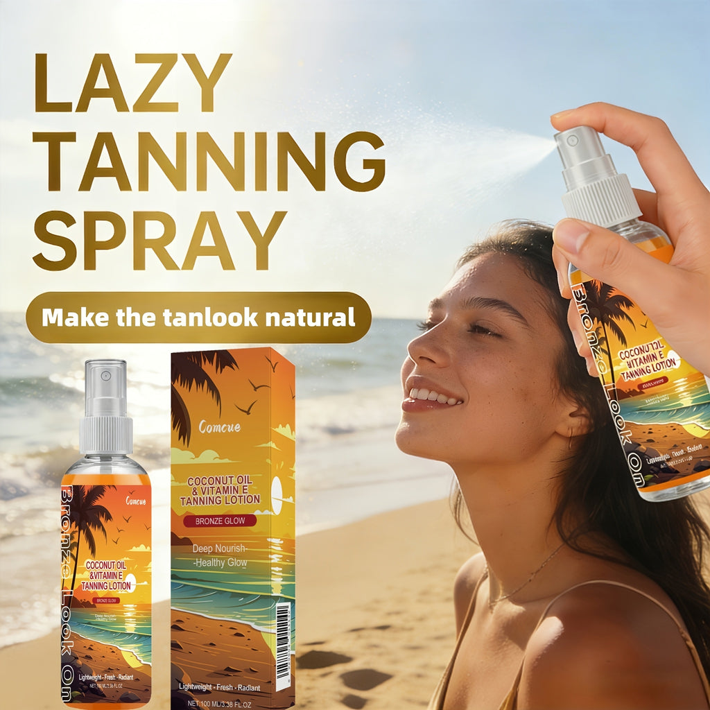 Coconut Oil Self-Tanning Spray: Achieve a Bronze Glow And Get a Sun-Kissed Complexion Quickly And Easily. This Indoor Self-Tanning Spray Provides Hydration And Nourishment, Comes in a Portable Bottle, And Lets You Tan Without The Sun