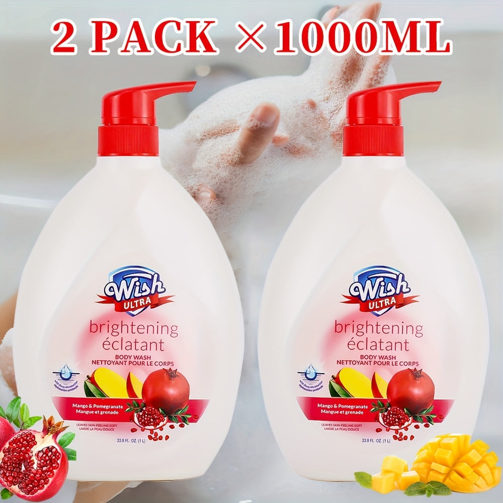 Moisturizing Body Wash 2-Pack 33.8 fl oz — Long-Lasting Scent, Deep Cleansing Shower Gel for Men & Women, All Skin Types, Available in Cucumber, Milky, Mango & Peach Fragrances