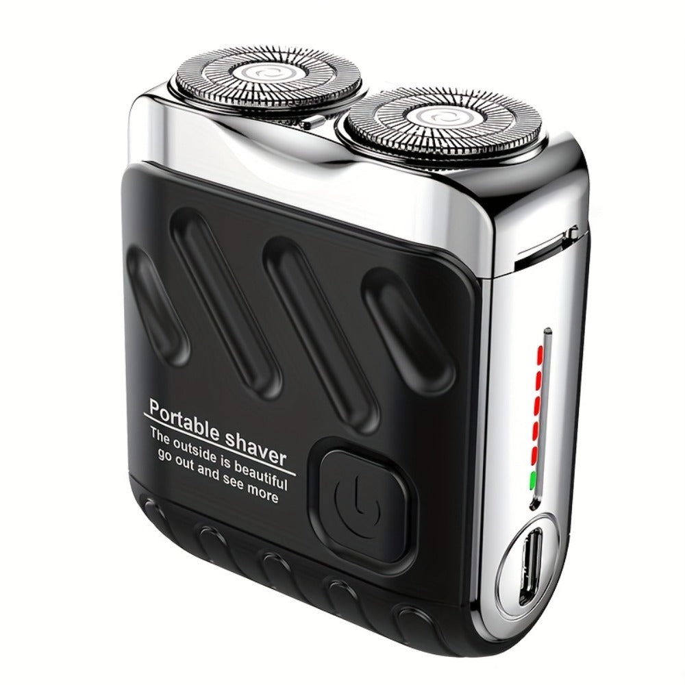 New Mini Version Electric Portable Dual Blade Floating Men'S Electric Shaver, Available In Three Colors, Clean Shaving, USB Charging, Preferred Gift Giving Option
