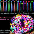36pcs LED Flower Crowns Headbands, Flower Crowns For Women, Fiber Optic Lights, Light Up Party Favors, Mardi Gras Light Up Headbands Tiara Flower Crown Accessories For Wedding Beach Party Birthday Cosplay Halloween Christmas Day