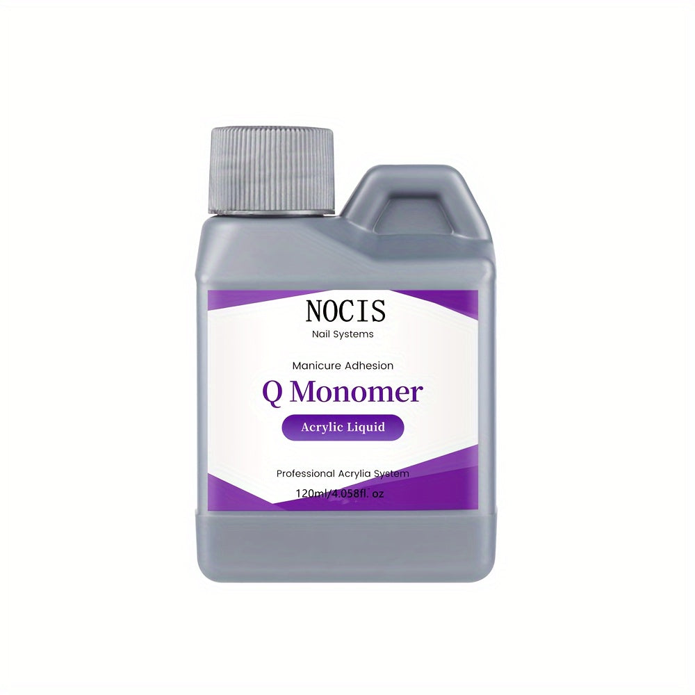 Acrylic Liquid Monomer 120ml 4oz Unscented for Nail Extensions - Professional Crystal Clear Formula Portable Bottle Salon Home Nail Art Supply