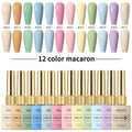 Spring Nail Art 2025 Bright Nails 12pcs 0.51oz New Popular Candy Macaroon Nail Gel Semi Permanent Nail Art Soaking LED Nail Salon DIY Nail Salon Gel Seasonal Nail Art
