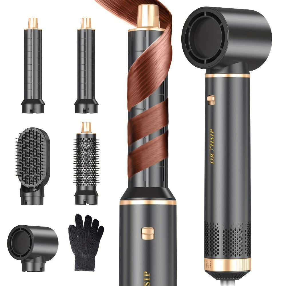 5-In-1 Hair Styler Brush with Heat Styling & Negative Ion Technology - Blowdry, Curl & Straightening Multi-Functional Styler - Perfect Holiday Gift for Women