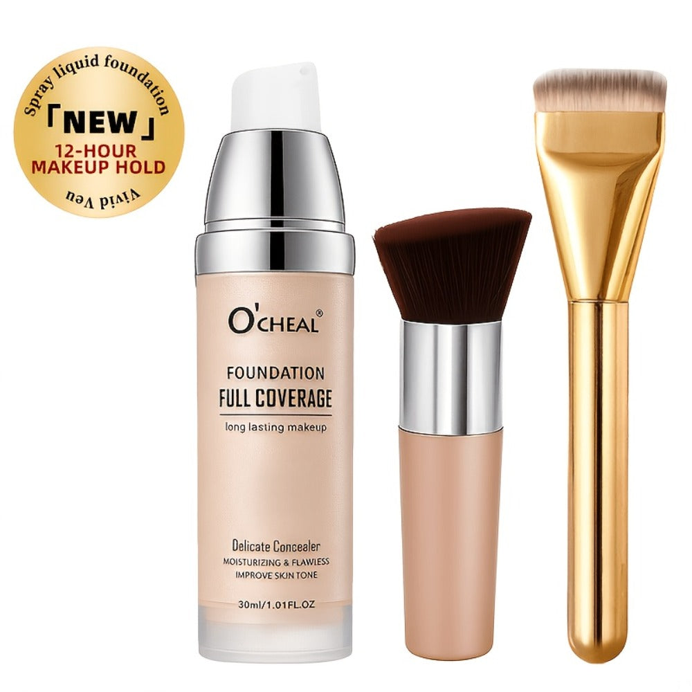 Air Cushion Foundation 2.0 Matte Finish High Coverage Moisturizing Lightweight Smooth Natural Nude Look Buildable Liquid Foundation Women Makeup