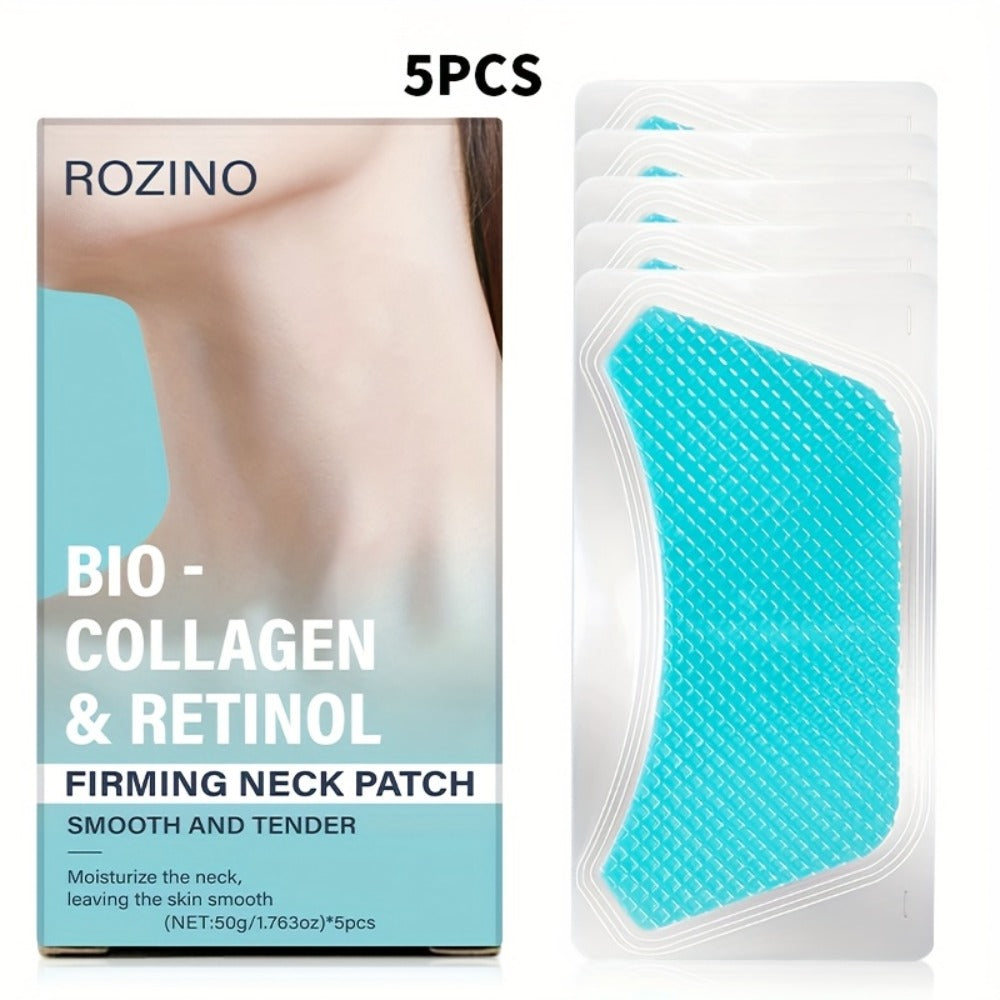 5pcs Bio Collagen Neck Lift Mask Patch, Moisturizing And Brightening Gel, Easily Absorbed, Appearance of Wrinkles, Aging And Sagging Skin, Makes Skin Look Smoother And Firmer, Makes Skin Younger-Looking, Neck Mask, Skincare