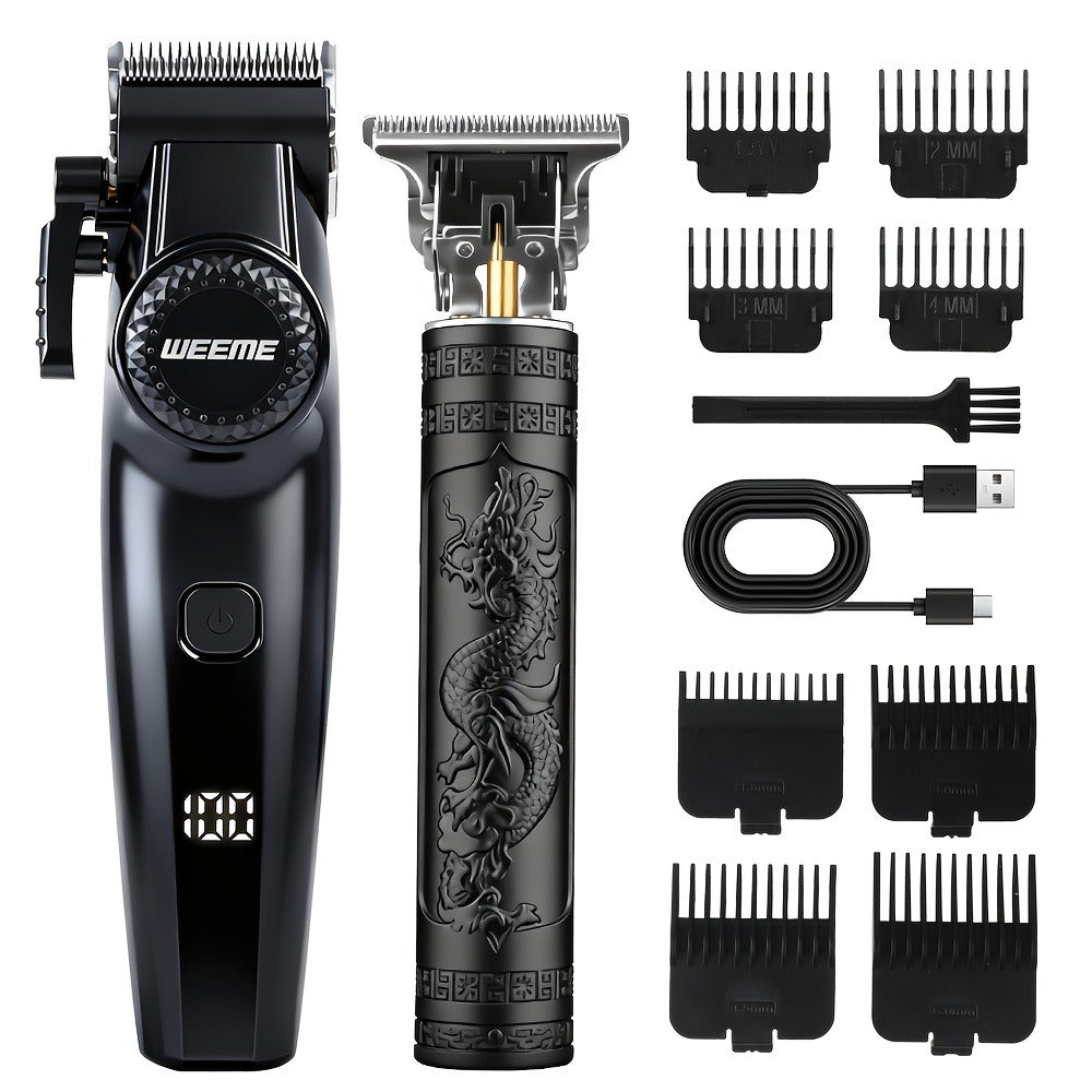 Hair Clippers, Electric Razor Hair Clipper Beard Trimmer USB-C Charging Hair Trimmer with 4 Limit Combs Hair/Beard Trimmer Kit for Hair Shaving Cutting Body Hair, Is The Best Choice for Men